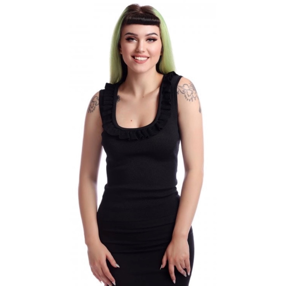 🆕 Collectif Roxy Ruffled Knit Tank Size Small